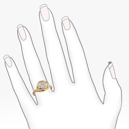 Flower Style Bezel Round Brilliant Moissanite Ring