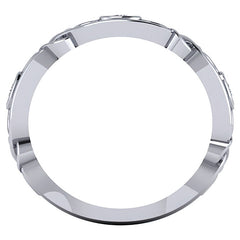 Round Bezel Moissanite Celtic Style Right Hand Ring