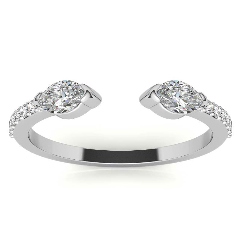 Round and Marquise Two-Stone Open Moissanite Ring