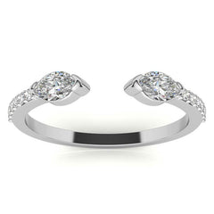 Round and Marquise Two-Stone Open Moissanite Ring