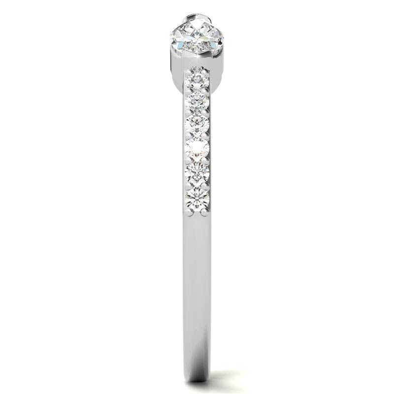 Round and Marquise Two-Stone Open Moissanite Ring