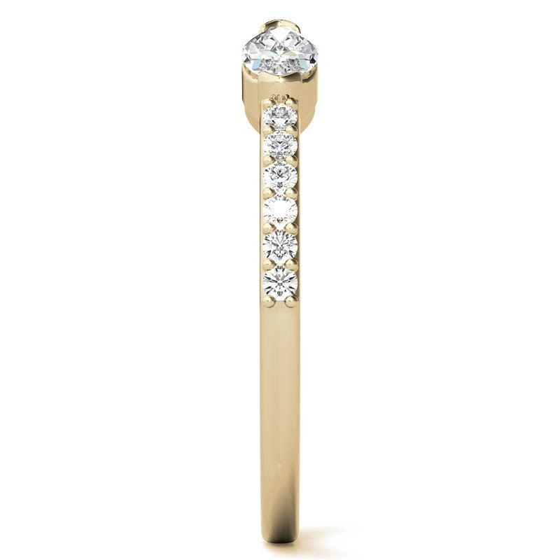 Round and Marquise Two-Stone Open Moissanite Ring