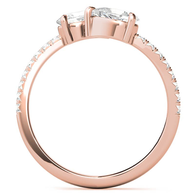 Pear Moissanite Two-Stone Open Moissanite Ring