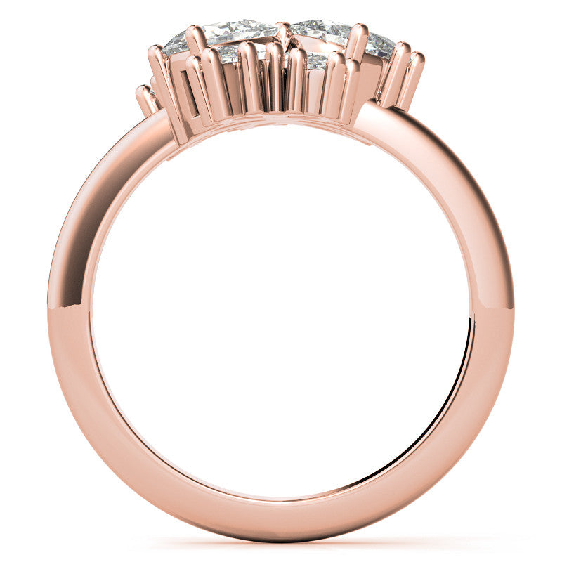 Pear and Marquise Moissanite Cluster Style Cocktail Ring
