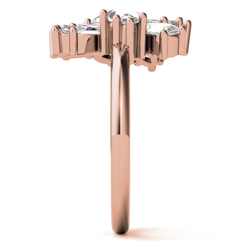 Pear and Marquise Moissanite Cluster Style Cocktail Ring