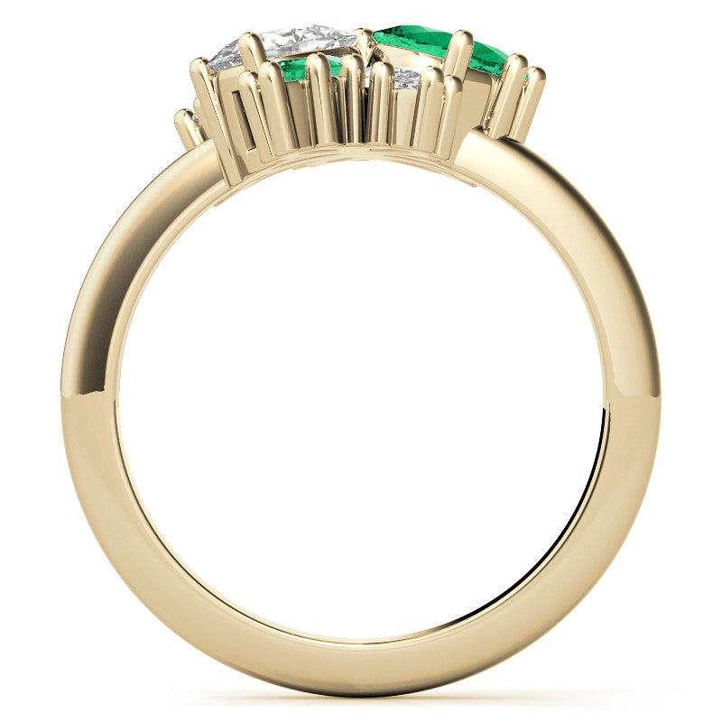 Pear and Marquise Moissanite Cluster Style Cocktail Ring