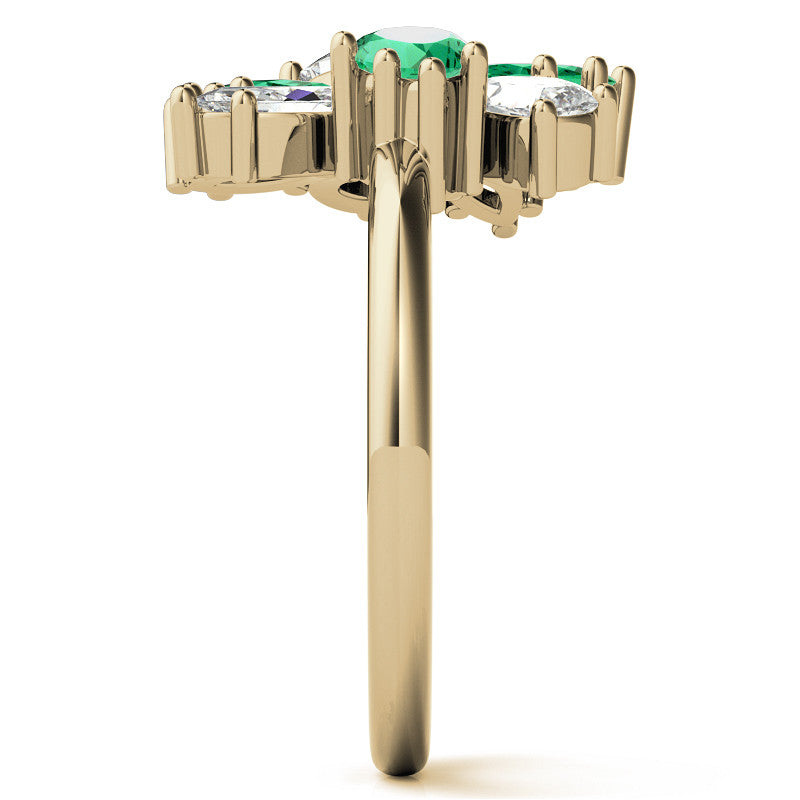 Pear and Marquise Moissanite Cluster Style Cocktail Ring