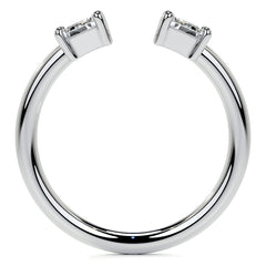 Trapezoid Moissanite Two-Stone Open Ring