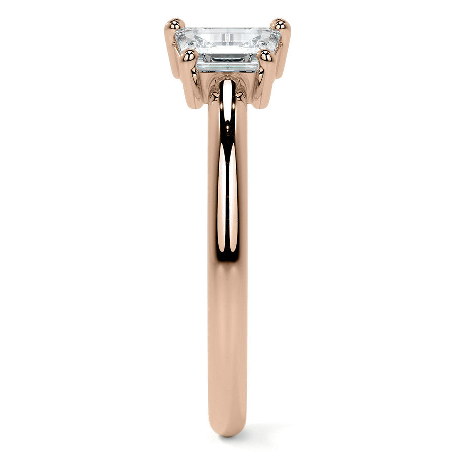 Trapezoid Moissanite Two-Stone Open Ring