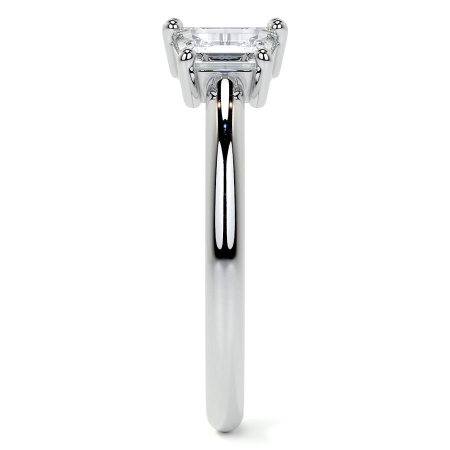 Trapezoid Moissanite Two-Stone Open Ring