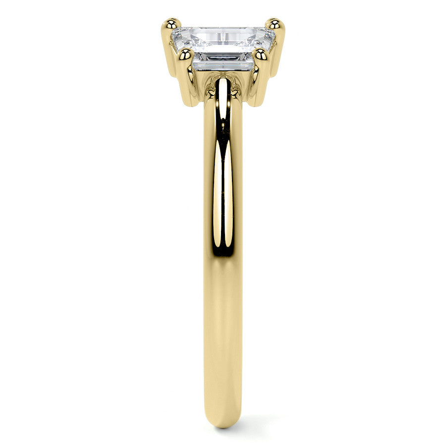 Trapezoid Moissanite Two-Stone Open Ring