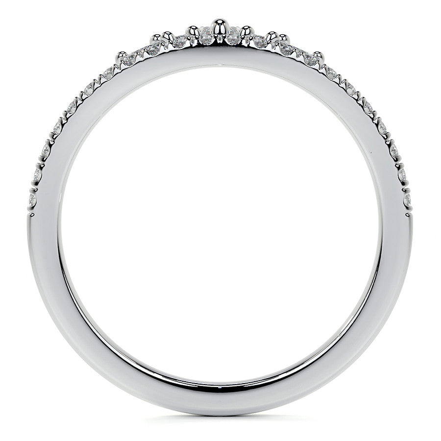 Marquise and Round Brilliant Moissanite Crown Inspired Right Hand Ring
