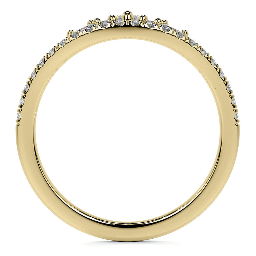 Marquise and Round Brilliant Moissanite Crown Inspired Right Hand Ring