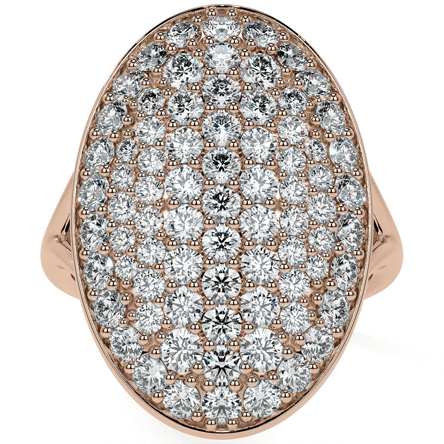 Oval Shaped Split Shank Pave Style Moissanite Right Hand Ring