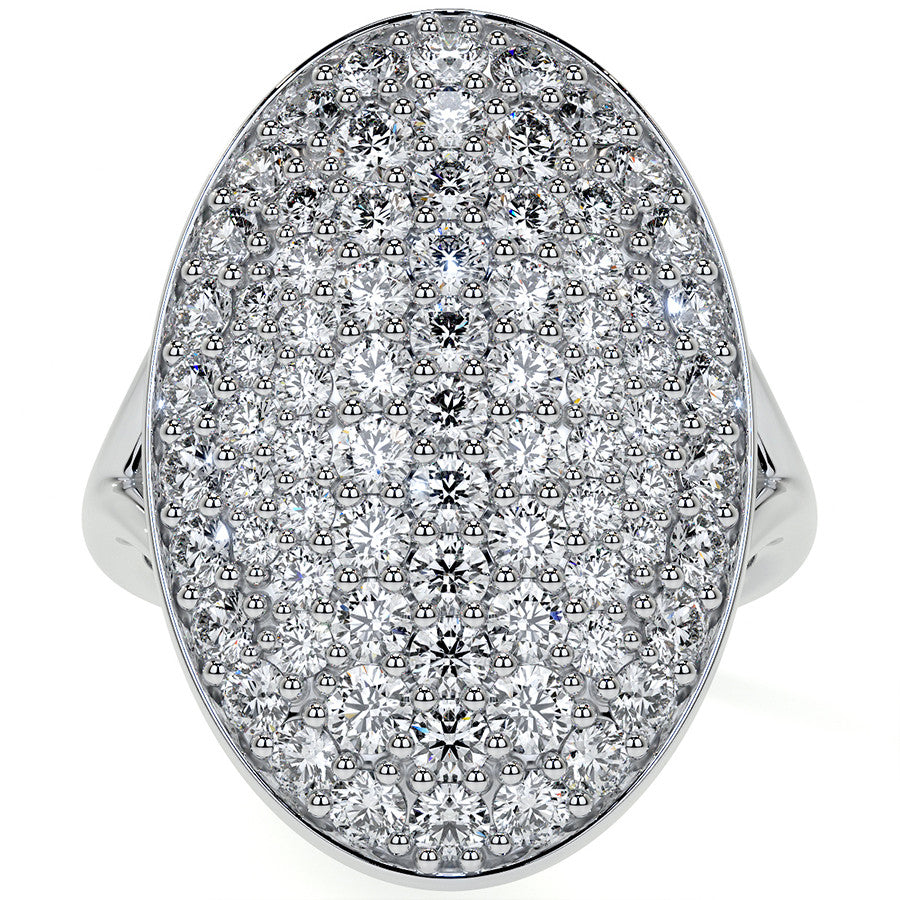 Oval Shaped Split Shank Pave Style Moissanite Right Hand Ring