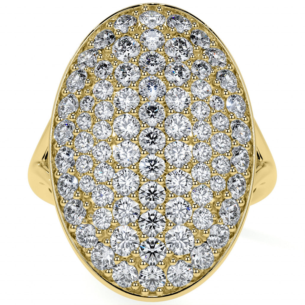 Oval Shaped Split Shank Pave Style Moissanite Right Hand Ring