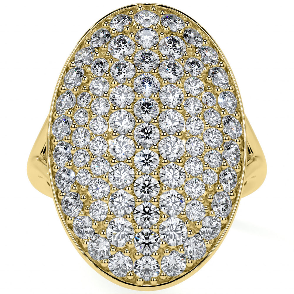 Oval Shaped Split Shank Pave Style Moissanite Right Hand Ring