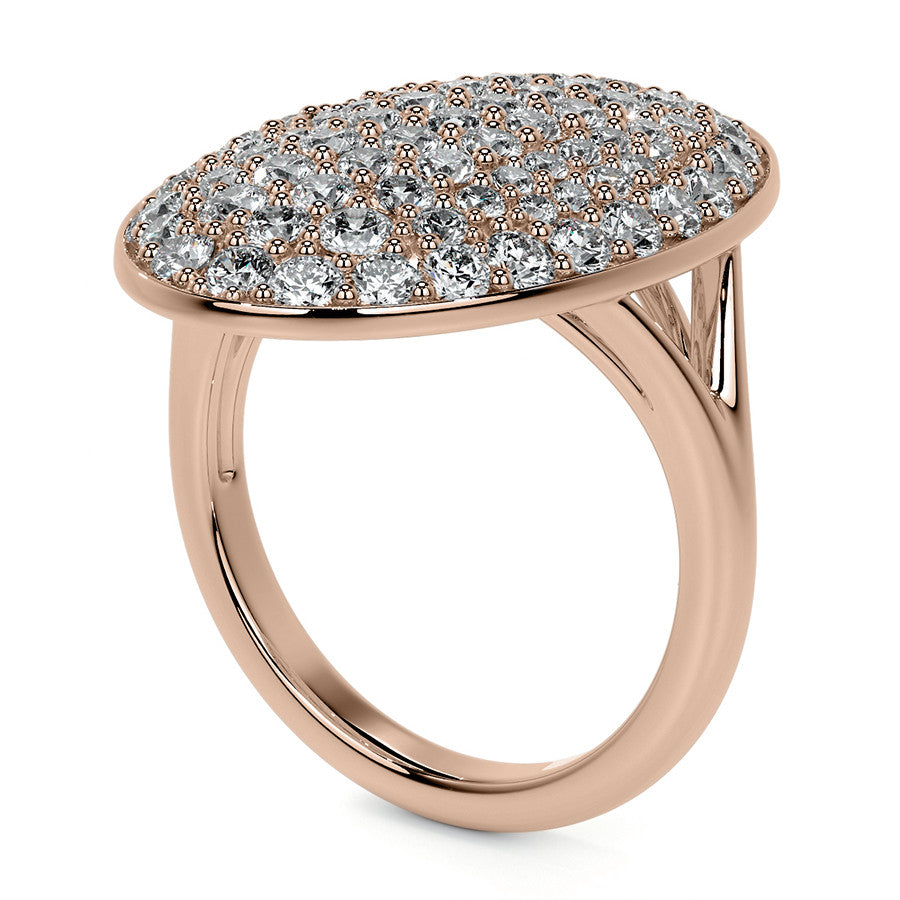 Oval Shaped Split Shank Pave Style Moissanite Right Hand Ring