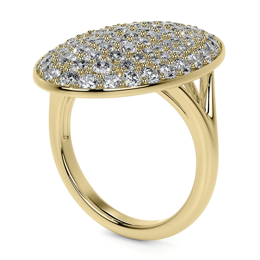 Oval Shaped Split Shank Pave Style Moissanite Right Hand Ring