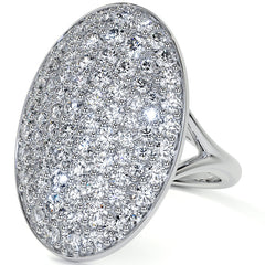 Oval Shaped Split Shank Pave Style Moissanite Right Hand Ring