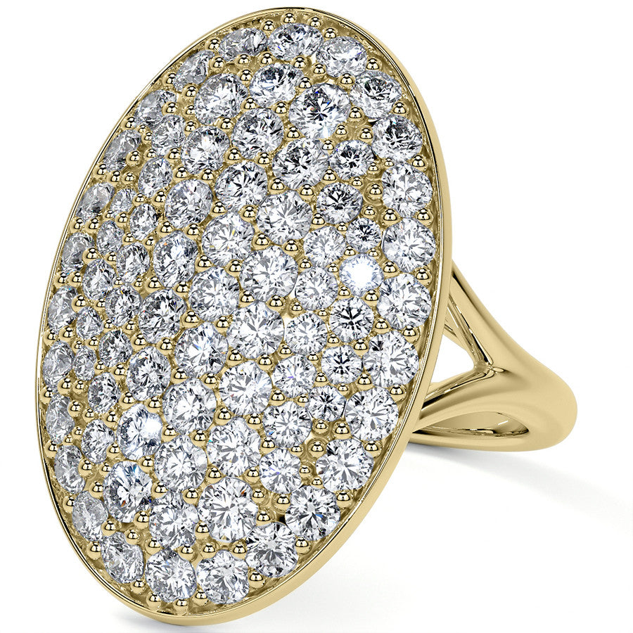 Oval Shaped Split Shank Pave Style Moissanite Right Hand Ring