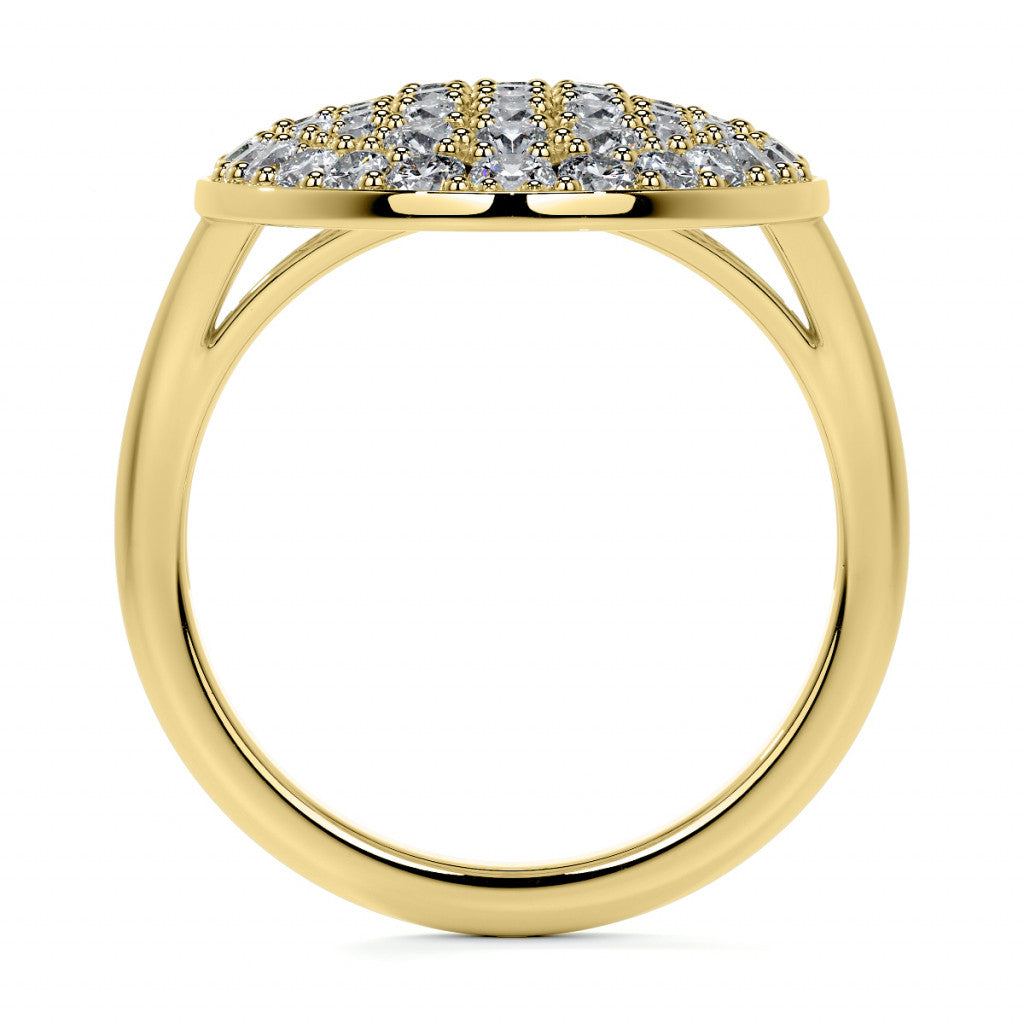 Oval Shaped Split Shank Pave Style Moissanite Right Hand Ring