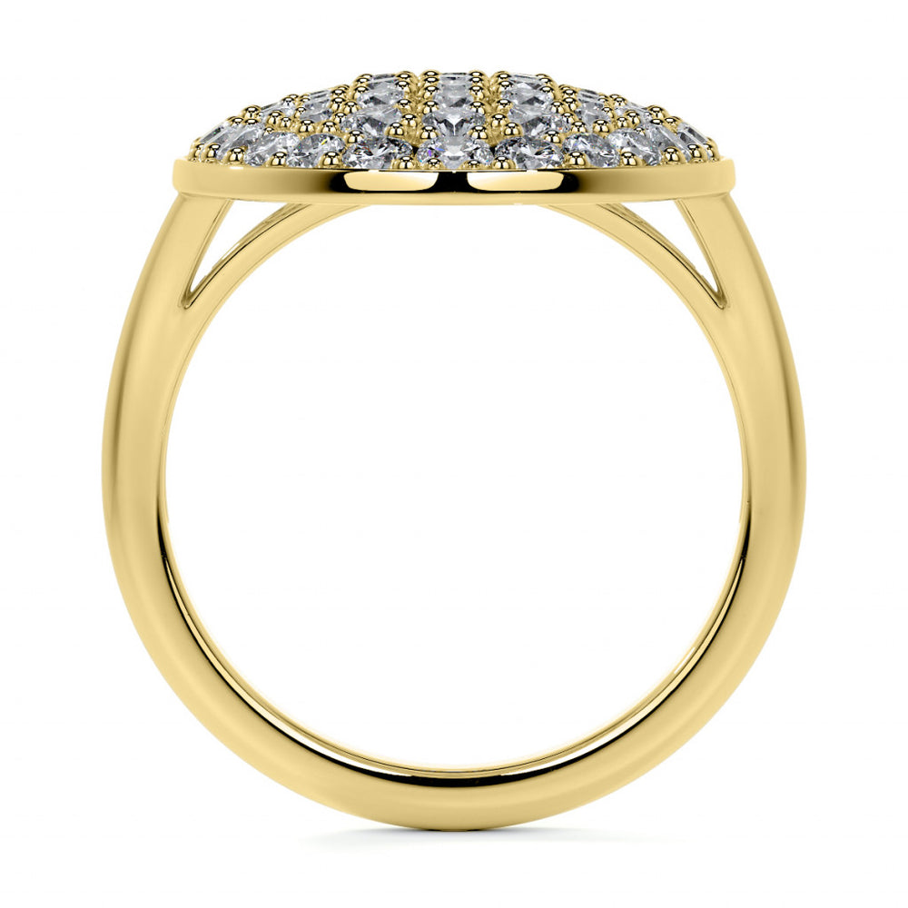 Oval Shaped Split Shank Pave Style Moissanite Right Hand Ring
