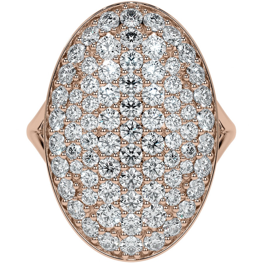 Oval Shaped Split Shank Pave Style Moissanite Right Hand Ring
