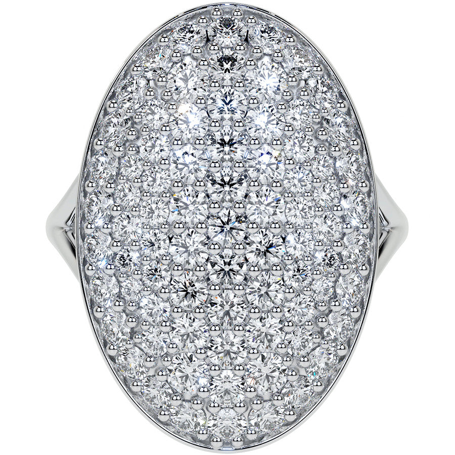 Oval Shaped Split Shank Pave Style Moissanite Right Hand Ring