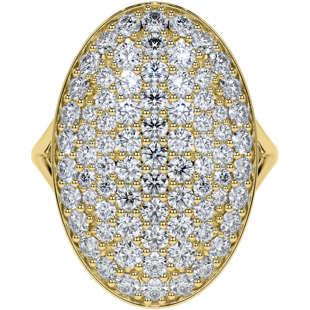 Oval Shaped Split Shank Pave Style Moissanite Right Hand Ring