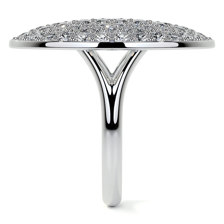Oval Shaped Split Shank Pave Style Moissanite Right Hand Ring