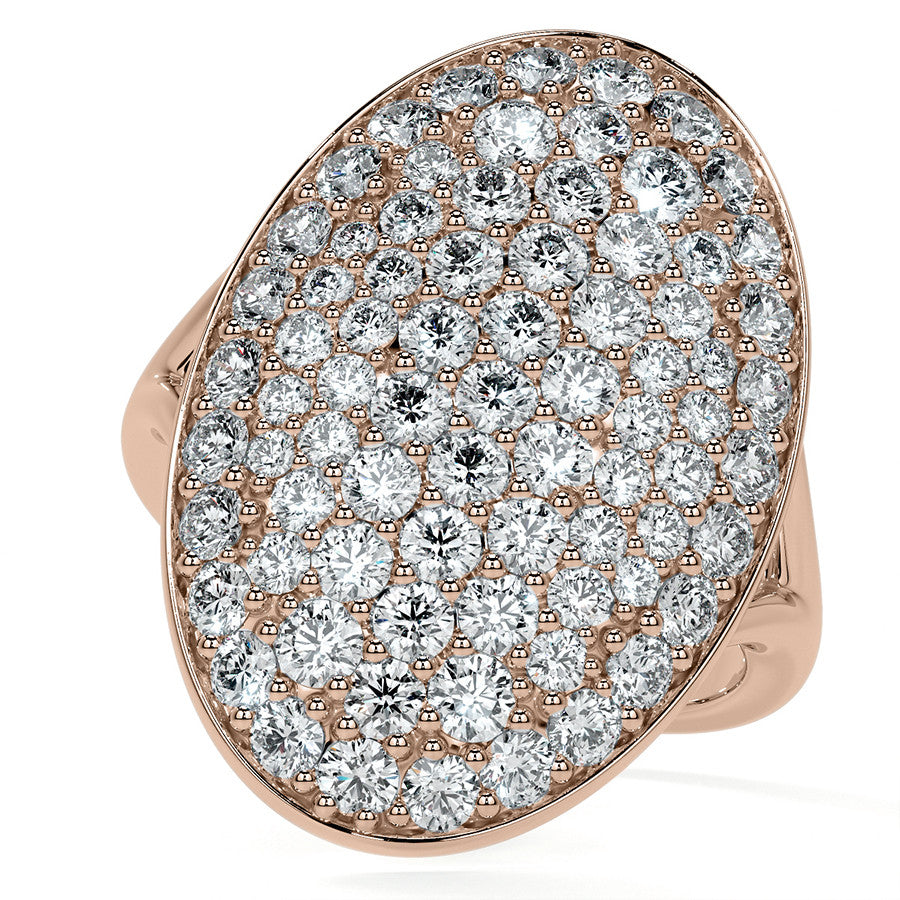 Oval Shaped Split Shank Pave Style Moissanite Right Hand Ring