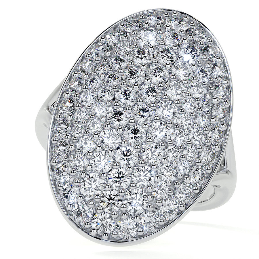 Oval Shaped Split Shank Pave Style Moissanite Right Hand Ring