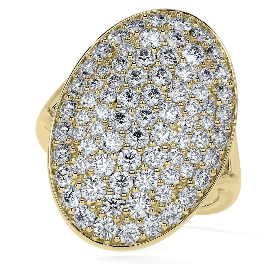 Oval Shaped Split Shank Pave Style Moissanite Right Hand Ring