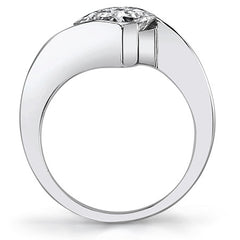 Princess Moissanite Bypass Solitaire Ring