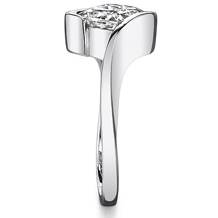 Princess Moissanite Bypass Solitaire Ring