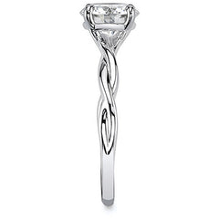 Twisted Cathedral Basket Round Brilliant Moissanite Solitaire Ring