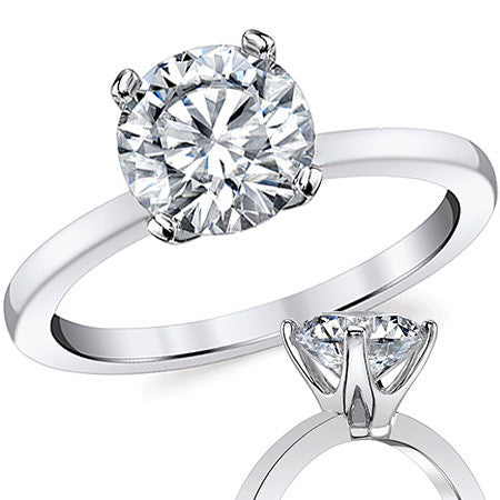 4-Prong Round Brilliant Moissanite Solitaire Ring