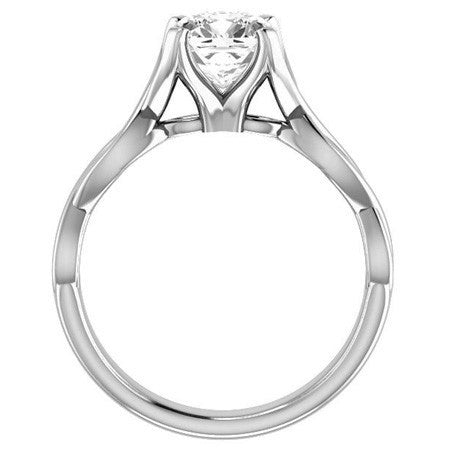 Round Brilliant Moissanite Twisted Solitaire Ring