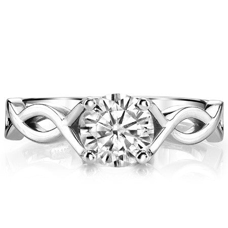 Round Brilliant Moissanite Twisted Solitaire Ring