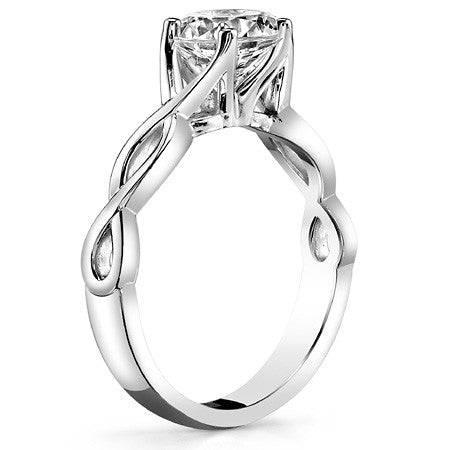 Round Brilliant Moissanite Twisted Solitaire Ring