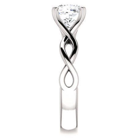 Round Brilliant Moissanite Twisted Solitaire Ring