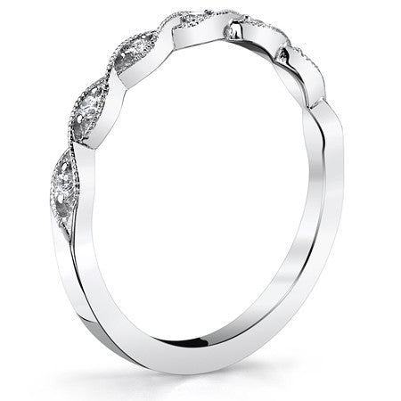 Scalloped Milgrain Stackable Moissanite Band