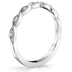 Scalloped Milgrain Stackable Moissanite Band