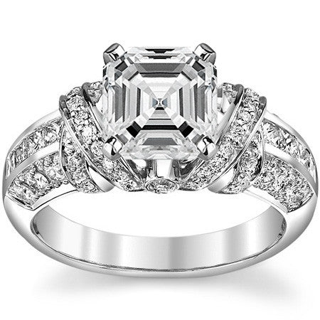 Wide Band Moissanite Engagement Ring