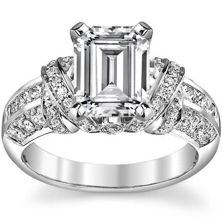 Wide Band Moissanite Engagement Ring