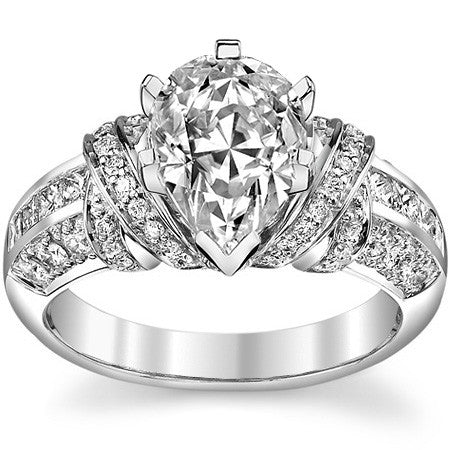 Wide Band Moissanite Engagement Ring