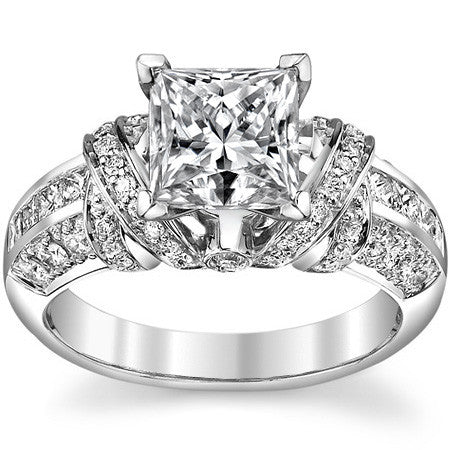 Wide Band Moissanite Engagement Ring