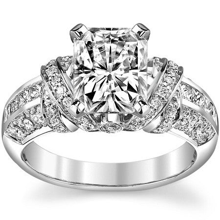 Wide Band Moissanite Engagement Ring