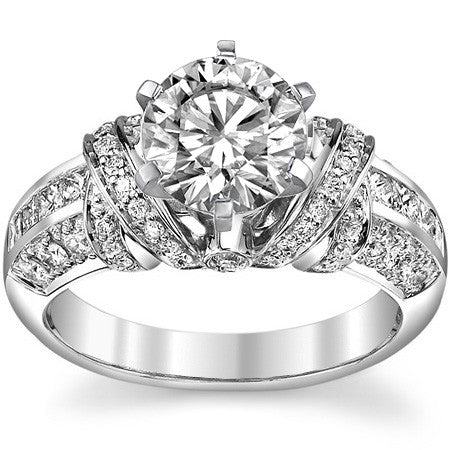 Wide Band Moissanite Engagement Ring